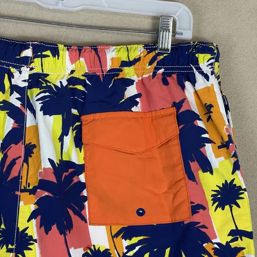 Tommy Bahama Shorts Mens Medium Orange Blue Multicolor‎ Reversable Board Short